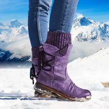 Lade das Bild in den Galerie-Viewer, Orthopädische Winterstiefel für Damen - wasserdicht, warm, elegant, violett 4
