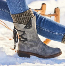 Lade das Bild in den Galerie-Viewer, Orthopädische Winterstiefel für Damen - wasserdicht, warm, elegant, grau 2
