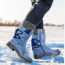 Lade das Bild in den Galerie-Viewer, Orthopädische Winterstiefel für Damen - wasserdicht, warm, elegant, blau 3
