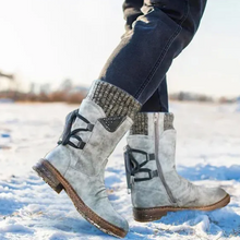 Lade das Bild in den Galerie-Viewer, Orthopädische Winterstiefel für Damen - wasserdicht, warm, elegant, grau 4
