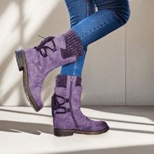 Lade das Bild in den Galerie-Viewer, Orthopädische Winterstiefel für Damen - wasserdicht, warm, elegant, violett
