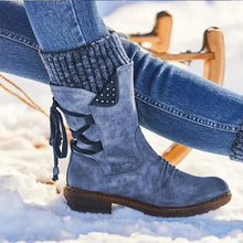 Lade das Bild in den Galerie-Viewer, Orthopädische Winterstiefel für Damen - wasserdicht, warm, elegant, blau
