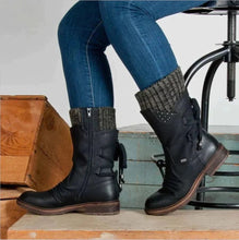 Lade das Bild in den Galerie-Viewer, Orthopädische Winterstiefel für Damen - wasserdicht, warm, elegant, schwarz
