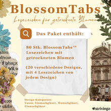 Lade das Bild in den Galerie-Viewer, BlossomTabs™ Lesezeichen für getrocknete Blumen, Fotos oder Notizen (80er Set)
